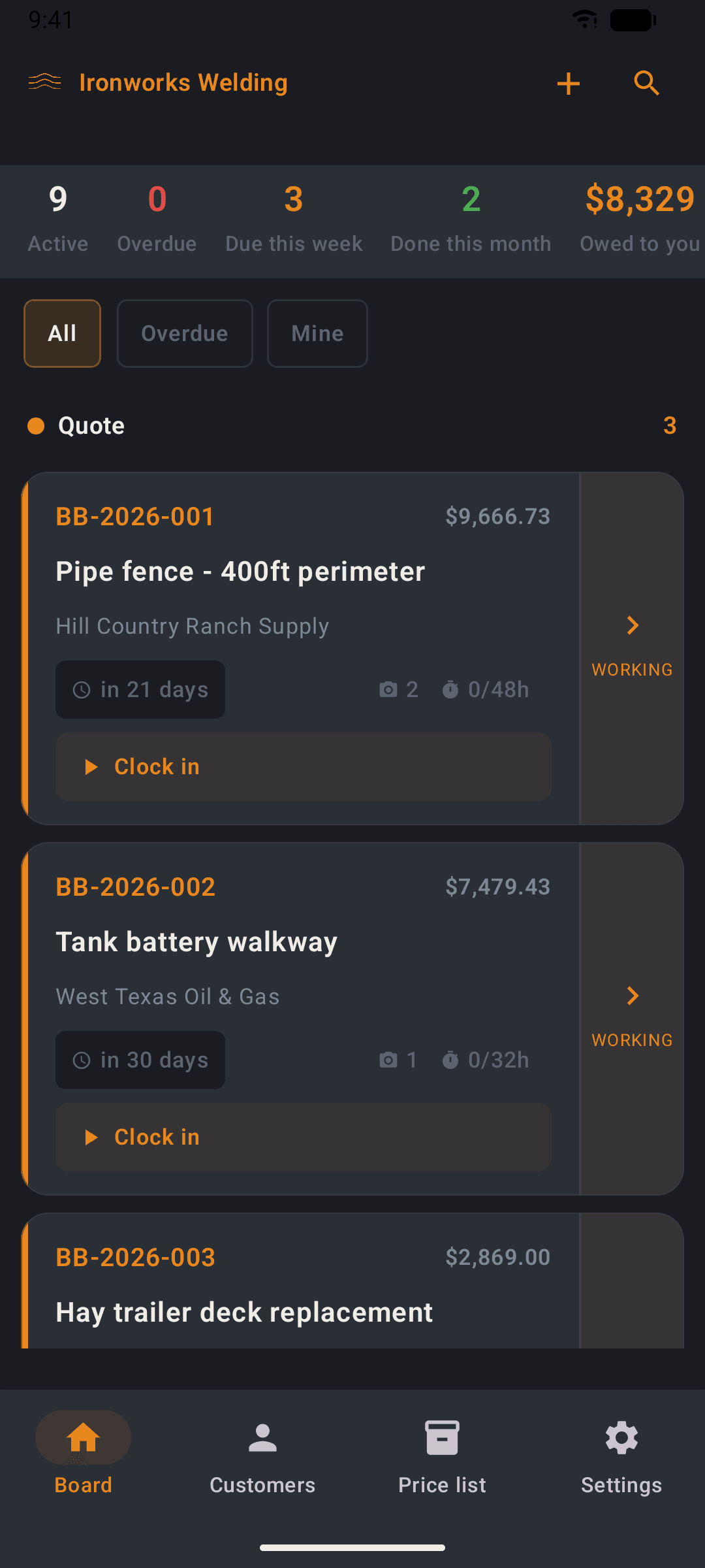 Bead Board job board on Android