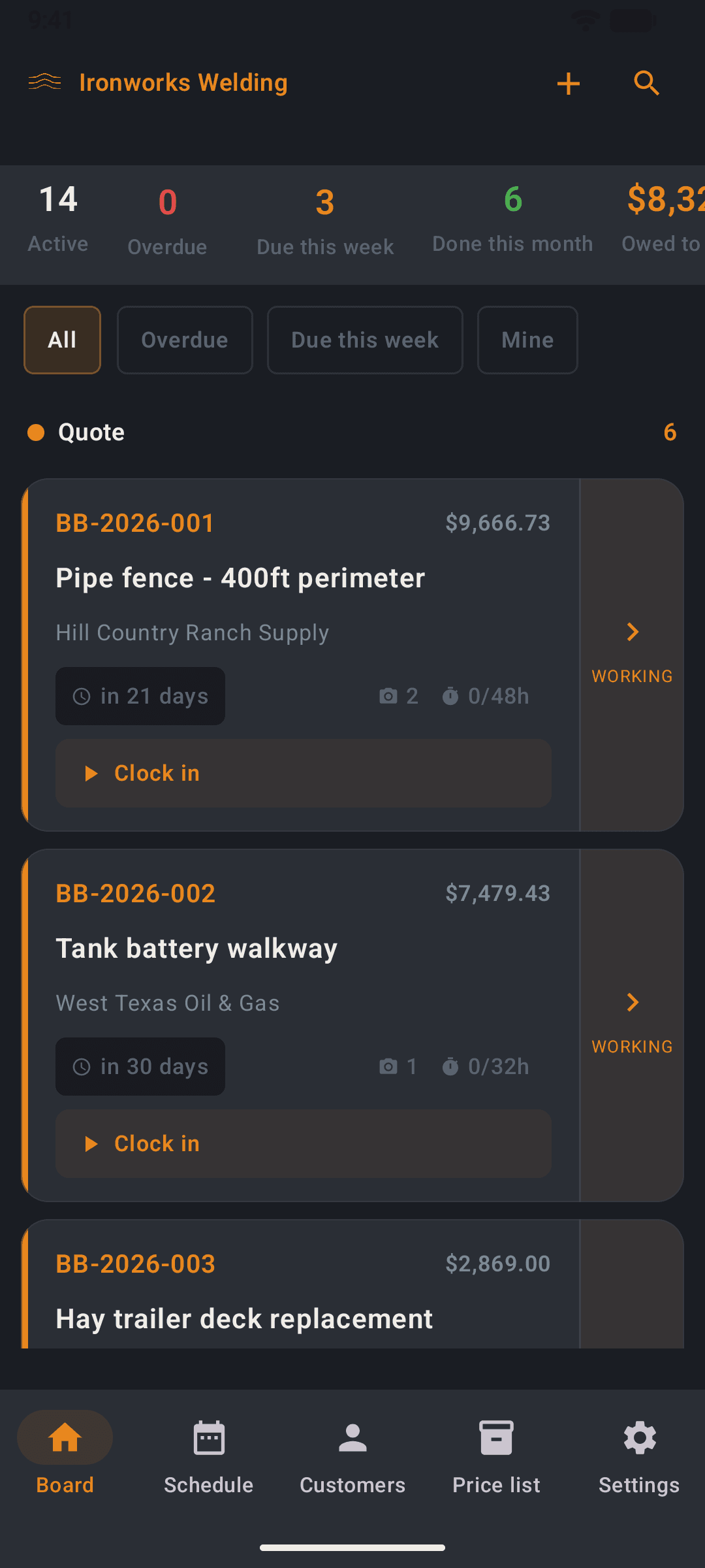 Bead Board job board on Android